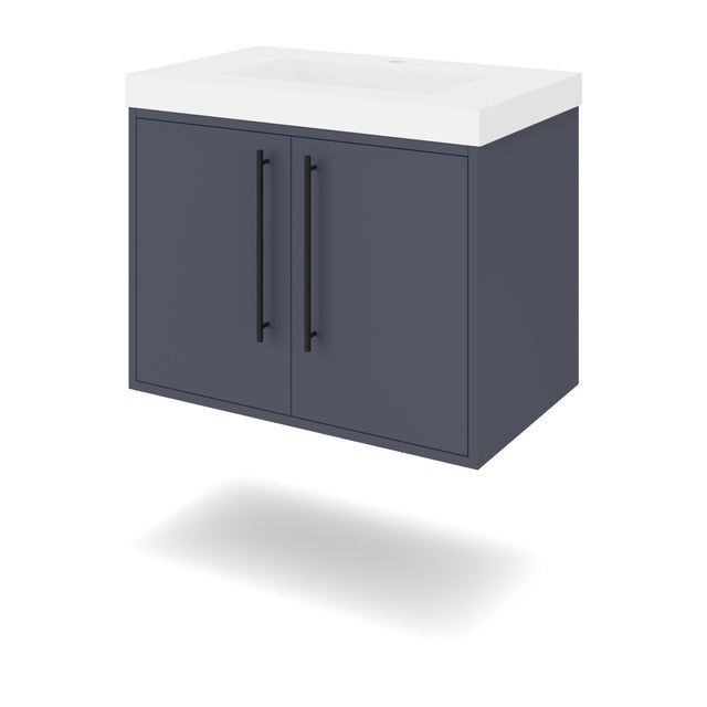 Jeffrey Alexander Tempest 30" Blue Steel Single Sink Bathroom Vanity with White Resin Top - Single-Hole Faucet Top - VKTEM30BSRE