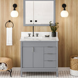 Jeffrey Alexander Theodora 36" Grey Single Sink Bathroom Vanity with Calacatta Vienna Quartz Top - 8 in. Widespread Faucet Top product image 2