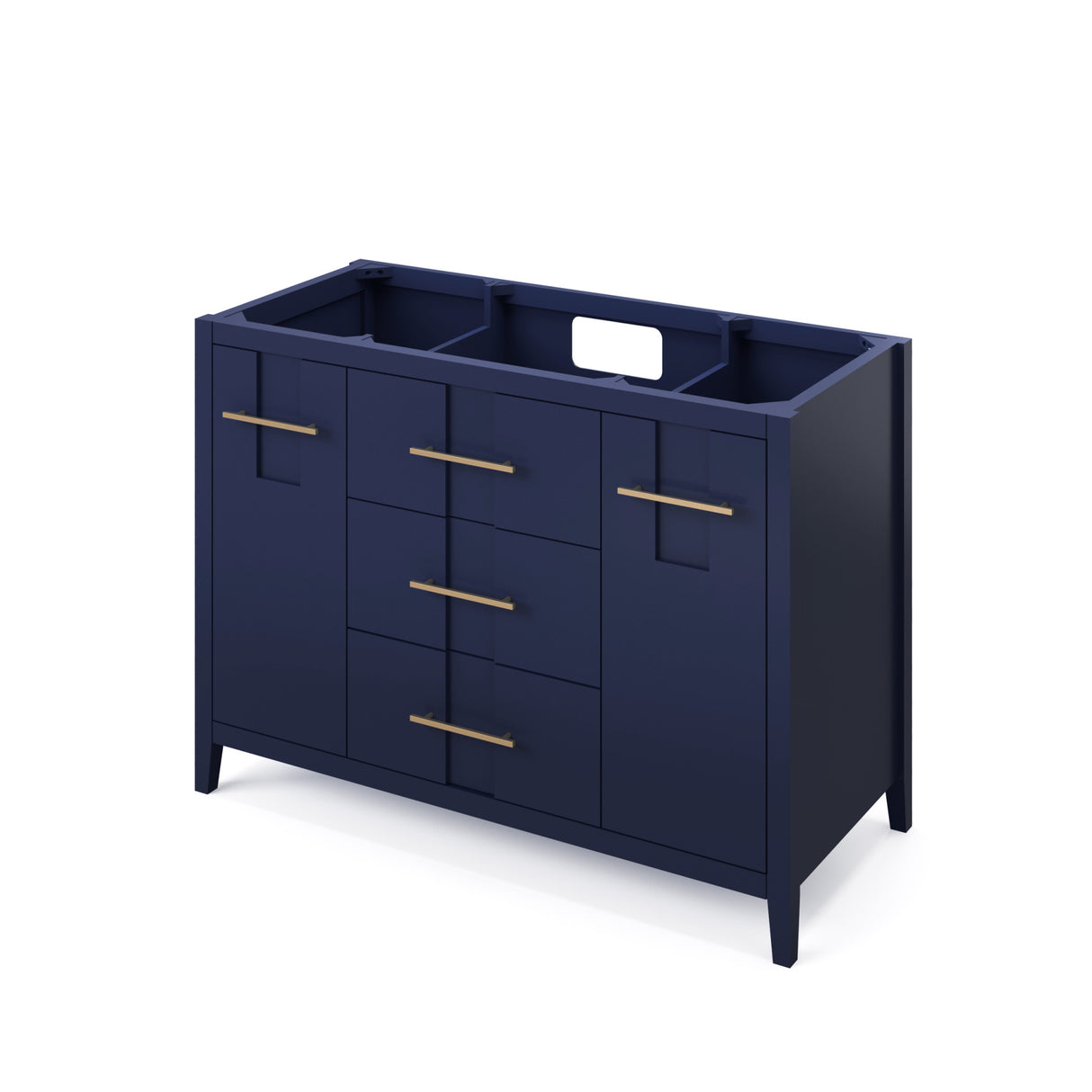 Jeffrey Alexander Katara 48" Hale Blue Single Sink Bathroom Vanity with White Carrara Marble Top - 8 in. Widespread Faucet Top product image 3