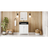 Jeffrey Alexander Theodora 30" White Single Sink Bathroom Vanity with Black Granite Top - 8 in. Widespread Faucet Top