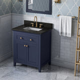 Jeffrey Alexander Chatham 30" Hale Blue Single Sink Bathroom Vanity with Black Granite Top - 8 in. Widespread Faucet Top product image 2
