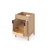 Jeffrey Alexander Theodora 24" Natural Oak Single Sink Bathroom Vanity with White Carrara Marble Top - 8 in. Widespread Faucet Top product image 3
