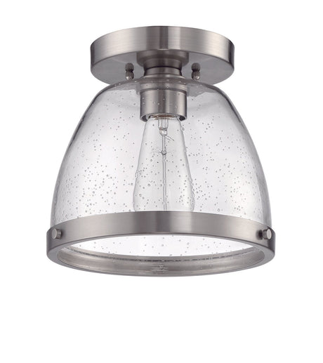 Craftmade X1408-BNK Lodie 1 Light 7.5" Flushmount Brushed Polished Nickel