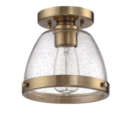 Craftmade X1408-SB Lodie 1 Light 7.5" Flushmount Satin Brass