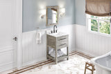Jeffrey Alexander Wavecrest 24" Weathered Grey Single Sink Bathroom Vanity with Calacatta Vienna Quartz Top - 8 in. Widespread Faucet Top product image 7