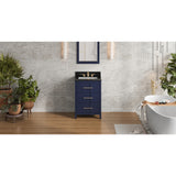 Jeffrey Alexander Katara 24" Hale Blue Single Sink Bathroom Vanity with Black Granite Top - 8 in. Widespread Faucet Top