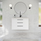 Jeffrey Alexander Gardner 37" White Single Sink Bathroom Vanity with White Resin Top - Single-Hole Faucet Top - VKGAR36WHRE product image 2