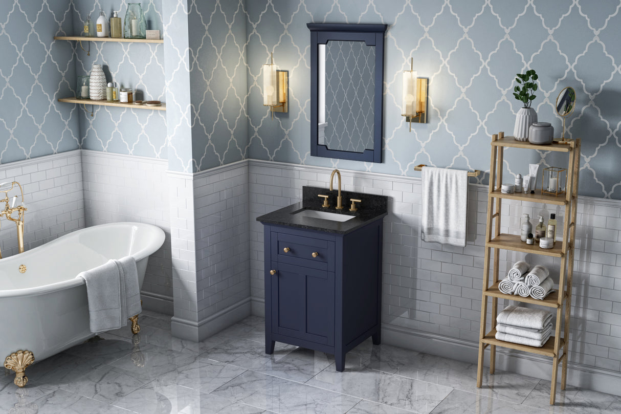 Jeffrey Alexander Chatham 24" Hale Blue Single Sink Bathroom Vanity with Black Granite Top - 8 in. Widespread Faucet Top product image 7