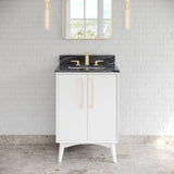 Jeffrey Alexander Dashwood White Single Sink Bathroom Vanity with Grey Marble Top - Single-Hole Faucet Top - VKITDAS24WHMGR