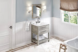 Jeffrey Alexander Wavecrest 30" Weathered Grey Single Sink Bathroom Vanity with Calacatta Vienna Quartz Top - 8 in. Widespread Faucet Top product image 7