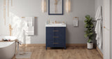 Jeffrey Alexander Katara 31" Hale Blue Single Sink Bathroom Vanity with White Resin Top - 8 in. Widespread Faucet Top product image 5