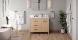 Jeffrey Alexander Katara 42" Natural Oak Single Sink Bathroom Vanity with Calacatta Vienna Quartz Top - 8 in. Widespread Faucet Top product image 6