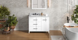 Jeffrey Alexander Katara 42" White Single Sink Bathroom Vanity with White Carrara Marble Top - 8 in. Widespread Faucet Top product image 7