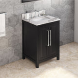 Jeffrey Alexander Cade 24" Black Single Sink Bathroom Vanity with Calacatta Vienna Quartz Top - 8 in. Widespread Faucet Top product image 2