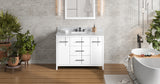 Jeffrey Alexander Katara 48" White Single Sink Bathroom Vanity with White Carrara Marble Top - 8 in. Widespread Faucet Top product image 7