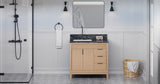 Jeffrey Alexander Theodora 36" Natural Oak Single Sink Bathroom Vanity with Grey Marble Top - 8 in. Widespread Faucet Top product image 6