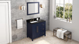 Jeffrey Alexander Cade 36" Hale Blue Single Sink Bathroom Vanity with Black Granite Top - 8 in. Widespread Faucet Top product image 7