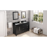 Jeffrey Alexander Cade 60" Black Double Sink Bathroom Vanity with Black Granite Top - 8 in. Widespread Faucet Top