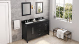 Jeffrey Alexander Cade 60" Black Double Sink Bathroom Vanity with Black Granite Top - 8 in. Widespread Faucet Top product image 7