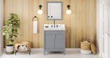 Jeffrey Alexander Theodora 30" Grey Single Sink Bathroom Vanity with Calacatta Vienna Quartz Top - 8 in. Widespread Faucet Top product image 7