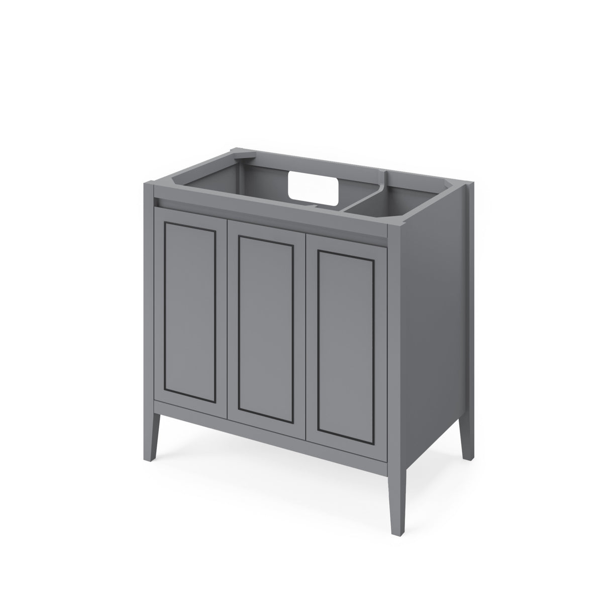 Jeffrey Alexander Percival 36" Grey Single Sink Bathroom Vanity with Black Granite Top - 8 in. Widespread Faucet Top product image 2