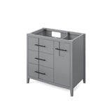 Jeffrey Alexander Katara 36" Grey Single Sink Bathroom Vanity with Black Granite Top - 8 in. Widespread Faucet Top product image 2