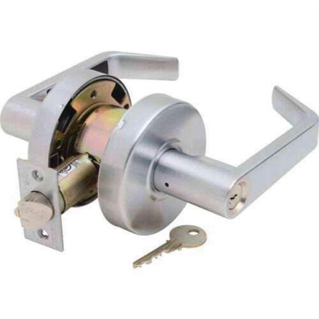Yale AU4605LN626 Augusta Grade 2 Keyed Storeroom Entry Door Lever with Para Keyway Satin Chrome