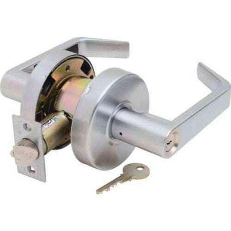 Yale AU4605LN626 Augusta Grade 2 Keyed Storeroom Entry Door Lever with Para Keyway Satin Chrome
