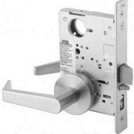Yale AUCN8807FL626LC Entry Mortise Lock with Augusta Lever and Camden Escutcheon Less Cylinder Satin Chrome