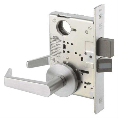 Yale AUR8802FL626 Privacy Mortise Lock with Augusta Lever and Copenhagen Rose Satin Chrome