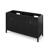 Jeffrey Alexander Theodora 60" Black Double Sink Bathroom Vanity with White Carrara Marble Top - 8 in. Widespread Faucet Top product image 3