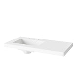 Jeffrey Alexander Dashwood Natural Oak Single Sink Bathroom Vanity with White Resin Top - 8 in. Widespread Faucet Top - VKITDAS42NORER product image 4