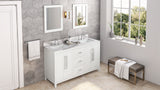 Jeffrey Alexander Cade 60" White Double Sink Bathroom Vanity with Calacatta Vienna Quartz Top - 8 in. Widespread Faucet Top product image 7