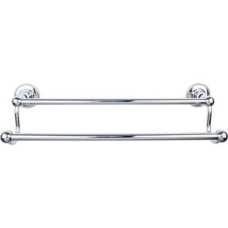 Top Knobs ED7PCA TOP BATH (R) Edwardian Bath Double 20 1/2" Wall Mounted Towel Bar Polished Chrome