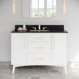 Jeffrey Alexander Dashwood White Single Sink Bathroom Vanity with Black Granite Top - 8 in. Widespread Faucet Top - VKITDAS48WHBGR