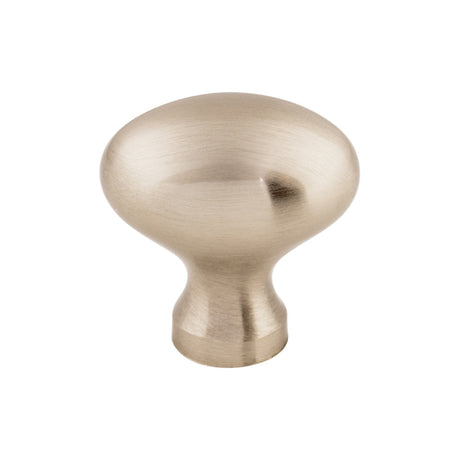 Top Knobs M370 Egg 1 1/4" Length Oval Knob Brushed Satin Nickel