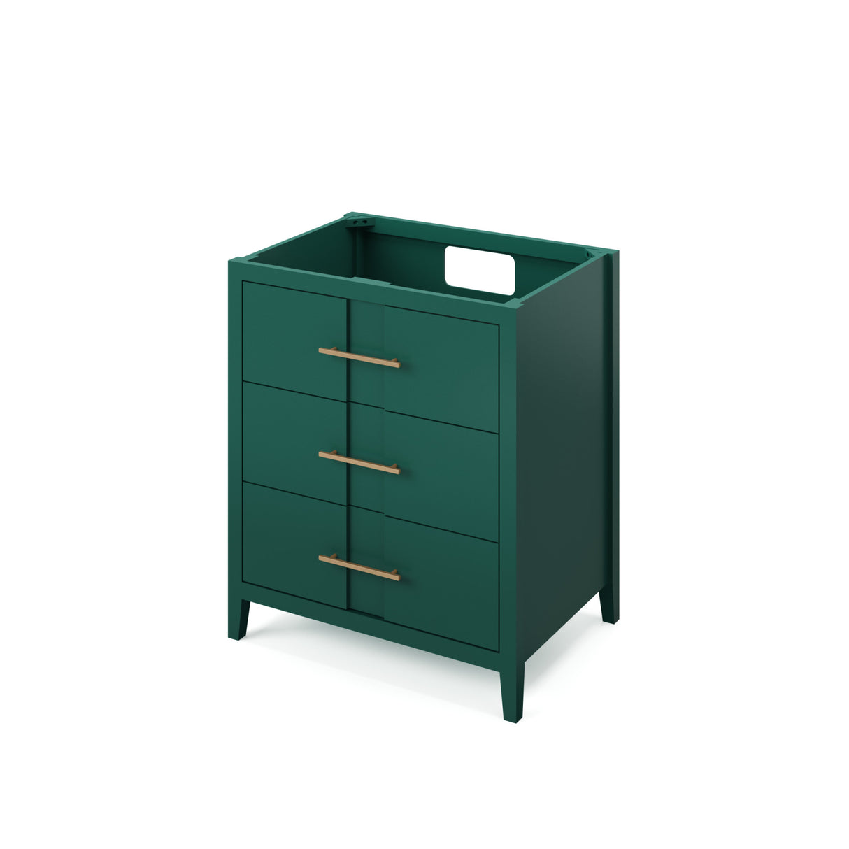 Jeffrey Alexander Katara 30" Green Single Sink Bathroom Vanity with White Carrara Marble Top - 8 in. Widespread Faucet Top product image 3