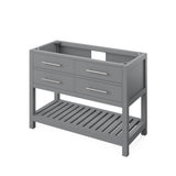 Jeffrey Alexander Wavecrest 48" Grey Single Sink Bathroom Vanity with Calacatta Vienna Quartz Top - 8 in. Widespread Faucet Top product image 3