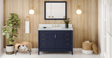 Jeffrey Alexander Theodora 48" Hale Blue Single Sink Bathroom Vanity with White Carrara Marble Top - 8 in. Widespread Faucet Top product image 7