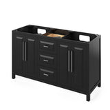 Jeffrey Alexander Cade 60" Black Double Sink Bathroom Vanity with Calacatta Vienna Quartz Top - 8 in. Widespread Faucet Top product image 3
