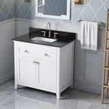 Jeffrey Alexander Chatham 36" White Single Sink Bathroom Vanity with Black Granite Top - 8 in. Widespread Faucet Top product image 2