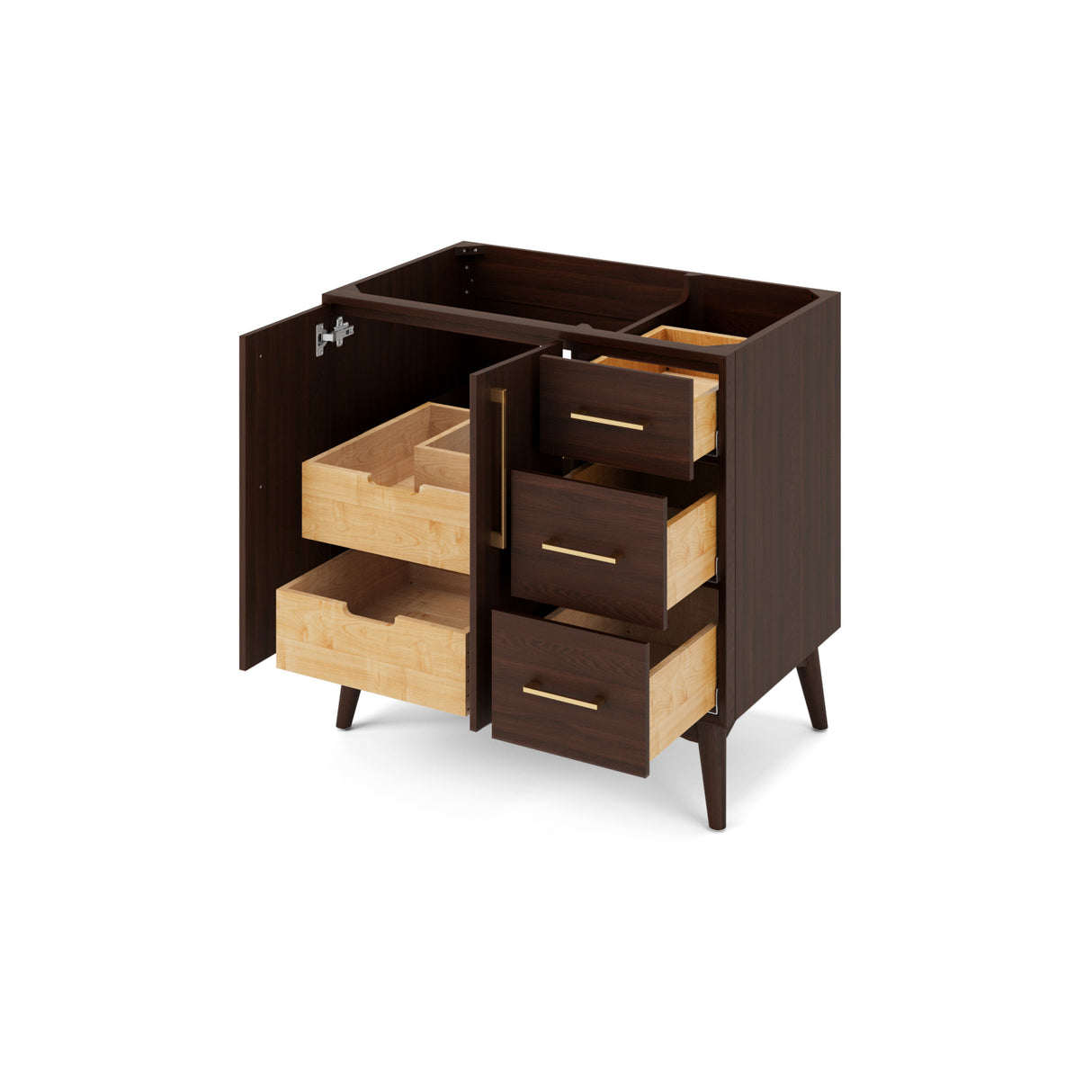 Jeffrey Alexander Dashwood Dark Walnut Single Sink Bathroom Vanity with White Carrara Marble Top - 8 in. Widespread Faucet Top - VKITDAS36DWWCR product image 3