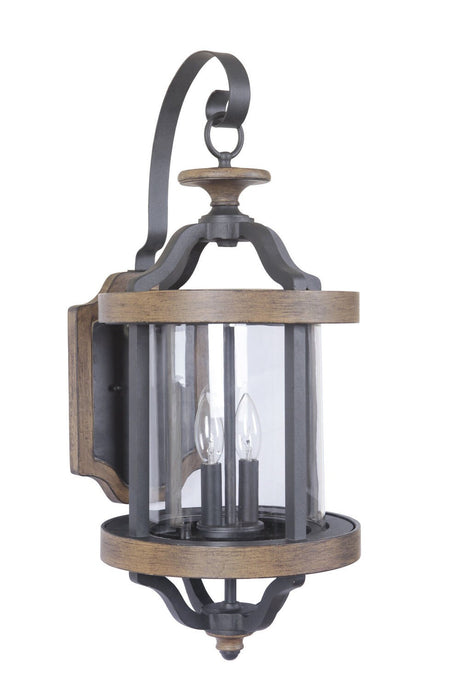 Craftmade Z7924-TBWB Ashwood 2 Light Large Outdoor Wall Mount in Textured Black / Whiskey Barrel