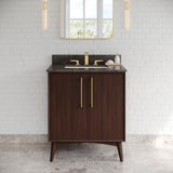 Jeffrey Alexander Dashwood Dark Walnut Single Sink Bathroom Vanity with Blue Limestone Top - Single-Hole Faucet Top - VKITDAS30DWLSR