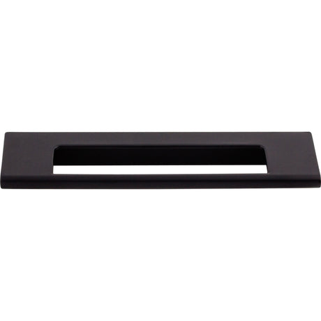 Top Knobs TK521BLK Europa Cut Out 5" Center to Center Finger Pull Flat Black