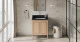 Jeffrey Alexander Percival 30" Natural Oak Single Sink Bathroom Vanity with Black Granite Top - 8 in. Widespread Faucet Top product image 6