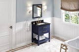 Jeffrey Alexander Wavecrest 30" Hale Blue Single Sink Bathroom Vanity with Black Granite Top - 8 in. Widespread Faucet Top product image 7