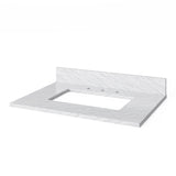 Jeffrey Alexander Katara 30" Hale Blue Single Sink Bathroom Vanity with White Carrara Marble Top - 8 in. Widespread Faucet Top product image 5