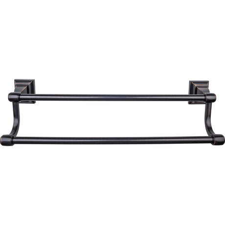 Top Knobs STK7TB TOP BATH (R) Stratton Bath Double 20" Wall Mounted Towel Bar Tuscan Bronze