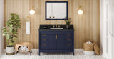 Jeffrey Alexander Theodora 48" Hale Blue Single Sink Bathroom Vanity with Black Granite Top - 8 in. Widespread Faucet Top product image 6